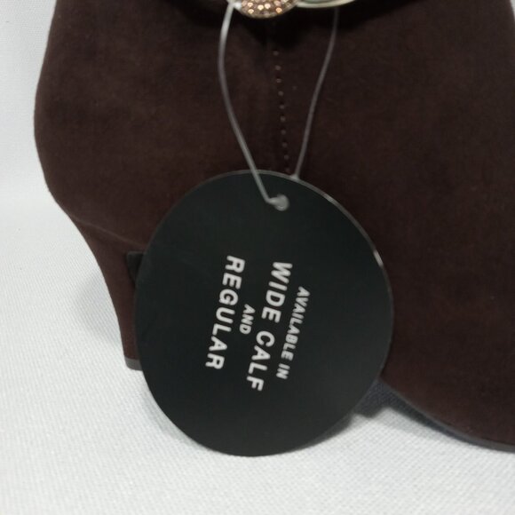 KAREN SCOTT Hanna Brown Faux Suede Knee High Wide Calf Boots Womens Size 8 - Picture 12 of 16